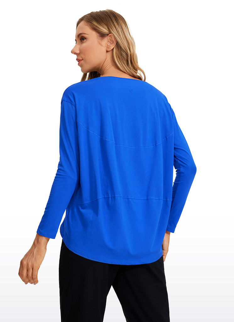 Pima Cotton Long Sleeves Boat Neck