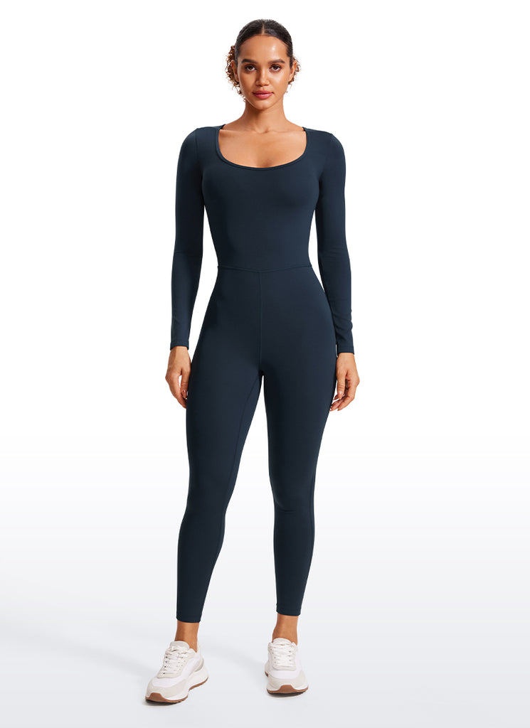 Butterluxe Scoop Neck Long Sleeve Jumpsuits  25"